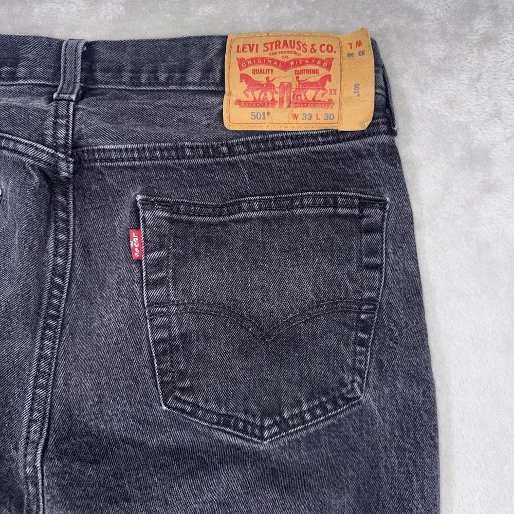 Levis 501XX Jeans Mens 33x30 (Fit32x29) Black Button Fly Denim Pants
